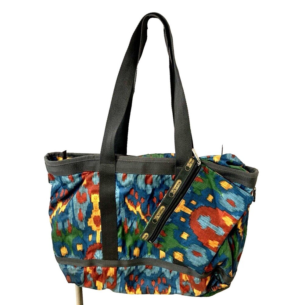 Lesportsac Southwestern Tribal Shoulder Tote Attached Makeup/Accessory Pouch